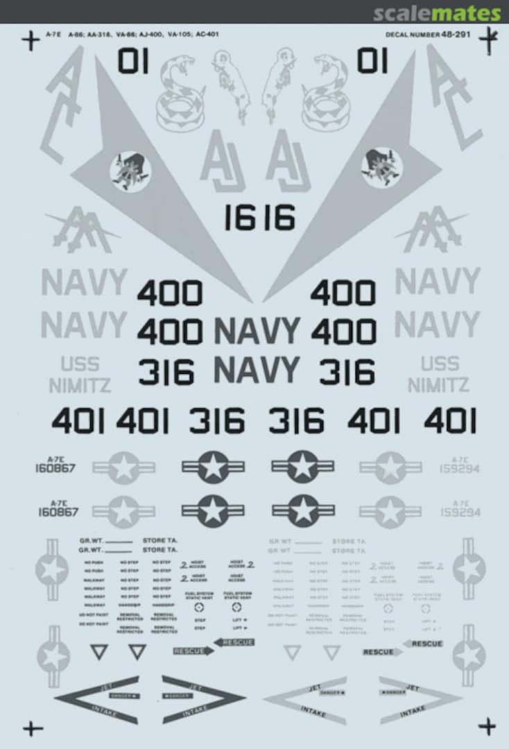 Boxart A-7E Low Visibility 48-0291 Microscale