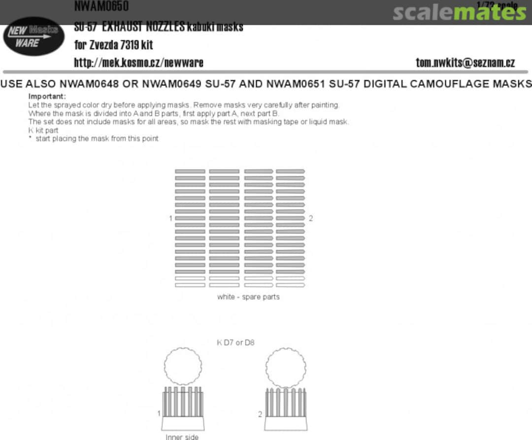 Boxart Su-57 EXHAUST NOZZLES kabuki masks NWAM0650 New Ware