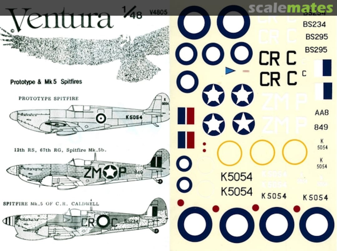 Boxart Prototype & Mk 5 Spitfires V4805 Ventura