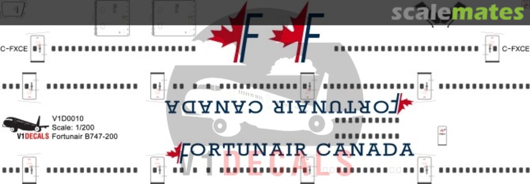 Boxart Fortunair Canada Boeing 747-200 V1D0010-200 V1 Decals