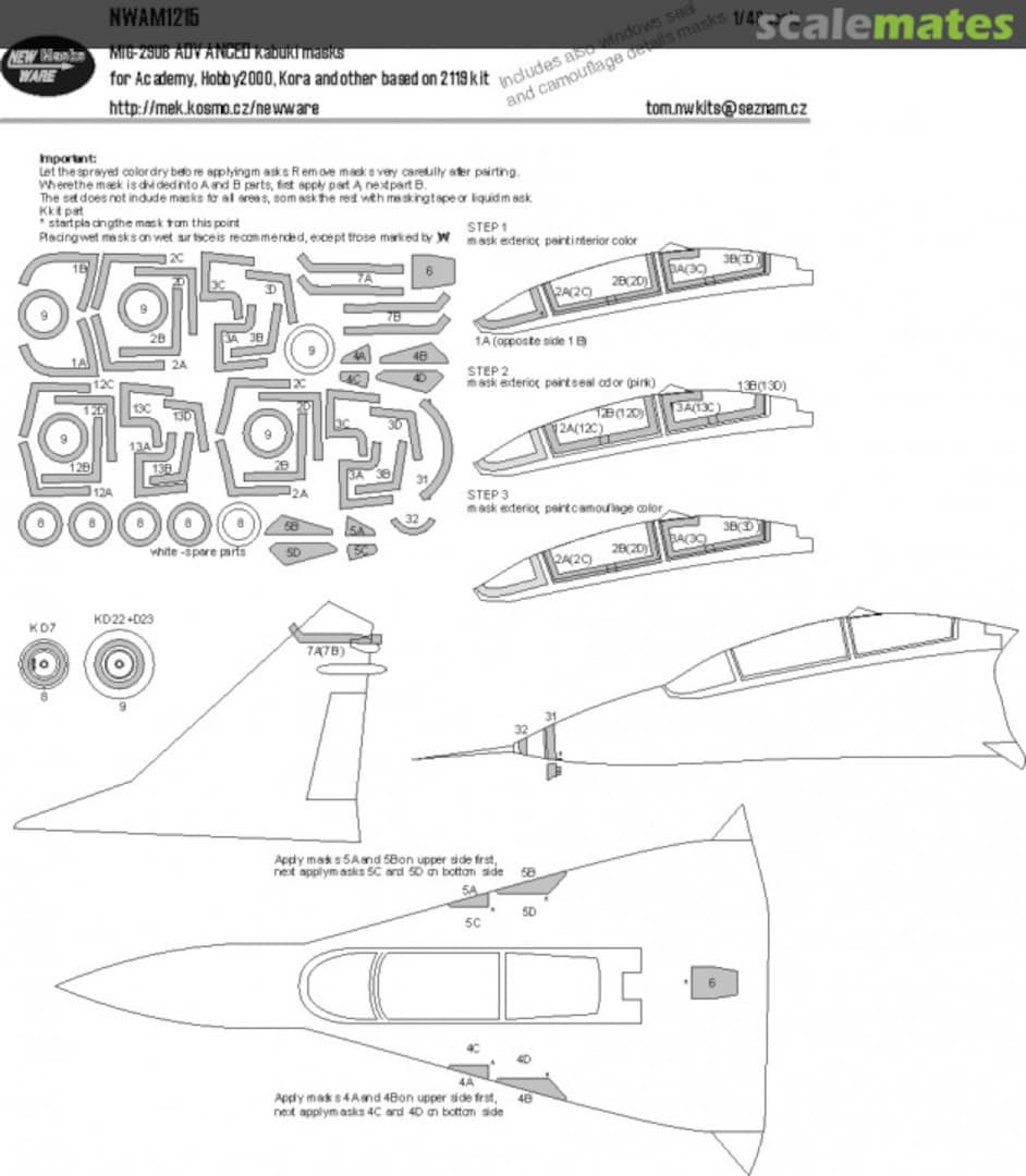 Boxart MiG-29UB ADVANCED kabuki masks NWAM1215 New Ware