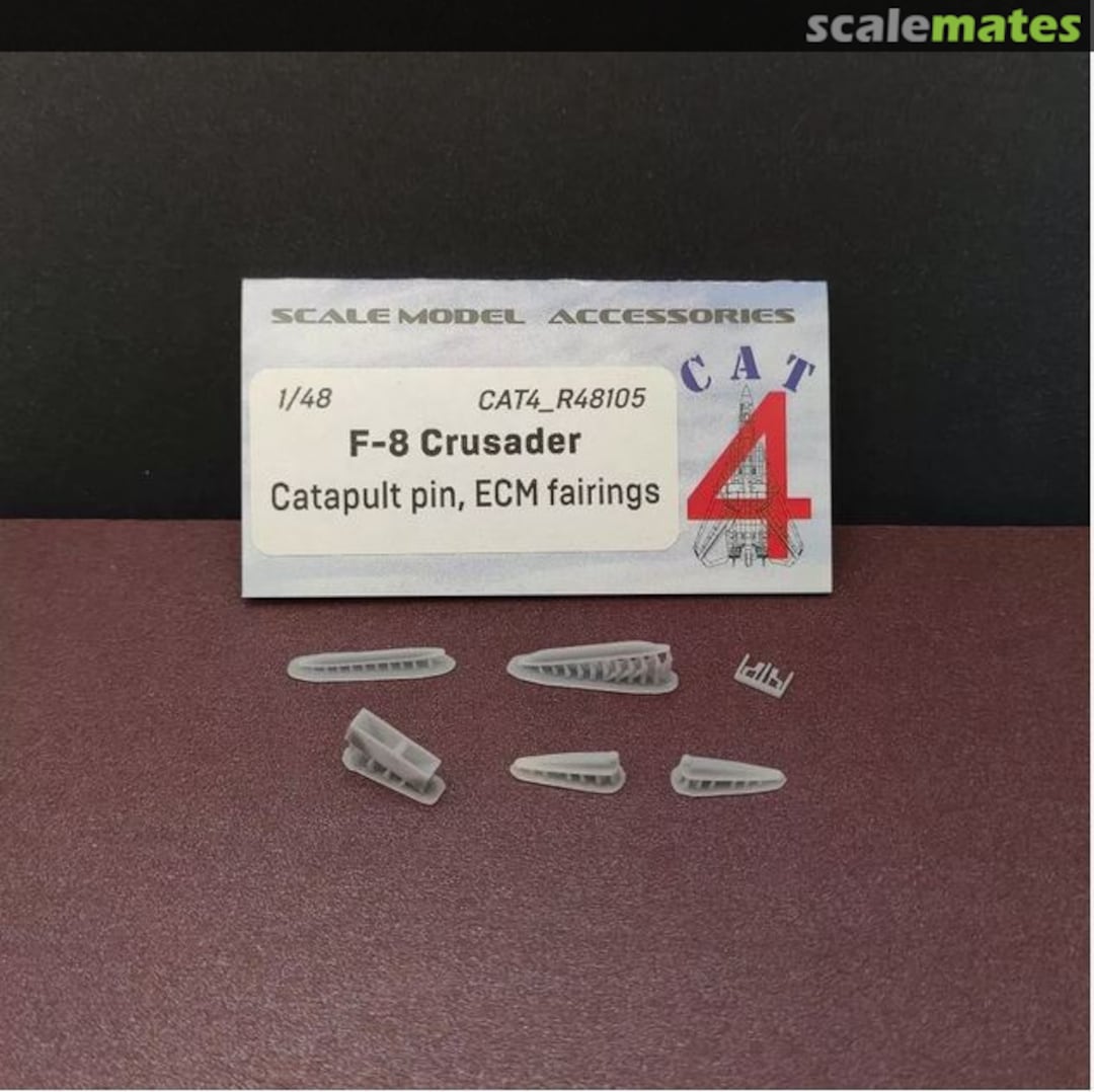 Boxart F-8 Crusader Catapult pin, ECM fairings Upgrade set R48105 CAT4