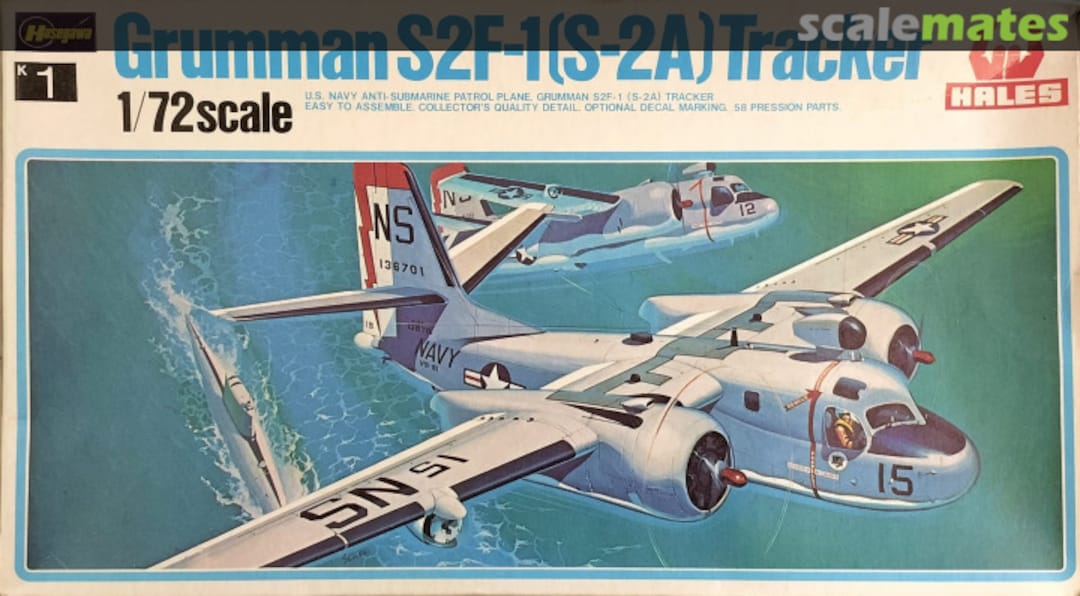 Boxart Grumman S2F-1 (S-2A) Tracker JS-102 Hasegawa/Hales