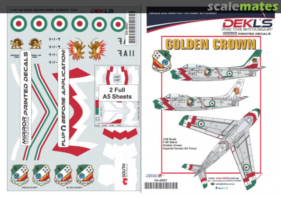 Boxart F-86 Golden Crown Aerobatic Team DA48027 DEKL's