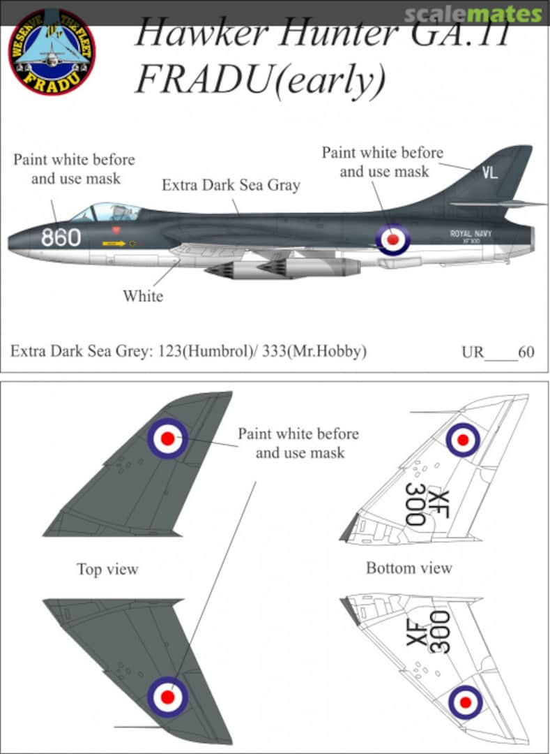 Boxart Hawker Hunter GA.11 FRADU(early) UR4860 UpRise Decal Serbia