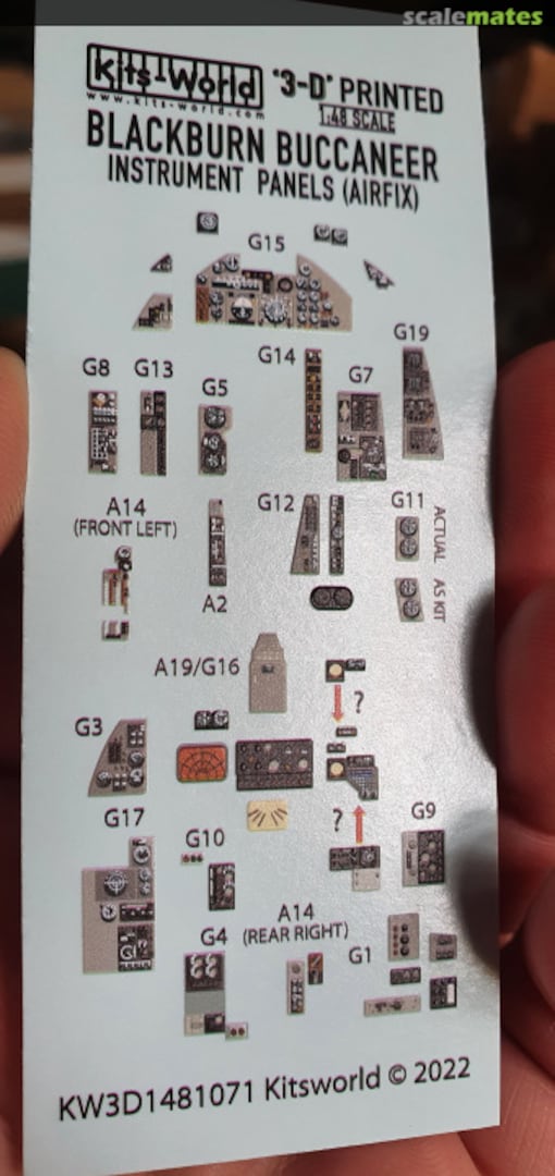 Boxart Blackburn Buccaneer S.2C/D 3D cockpit decal KW3D1481071 Kits-World