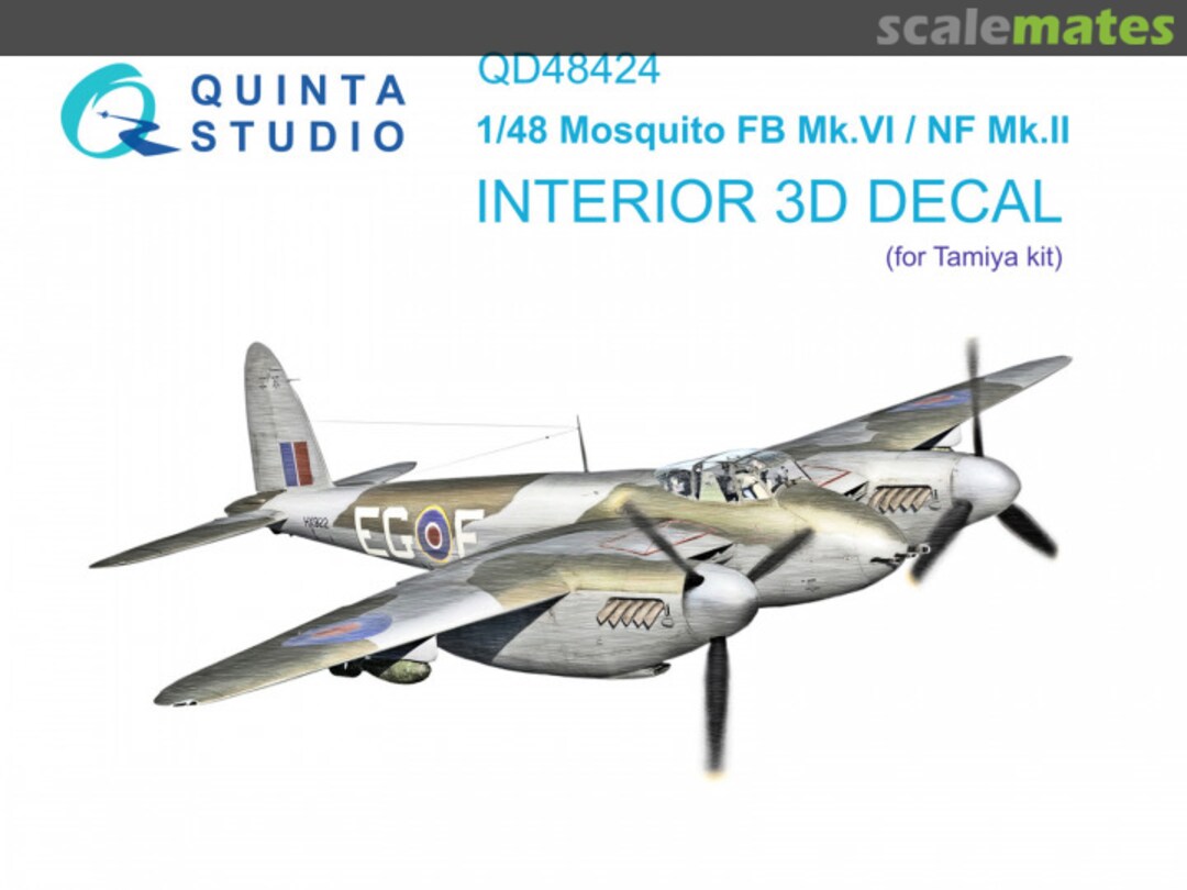 Boxart Mosquito FB Mk.VI/NF Mk.II interior 3D decals QD48424 Quinta Studio