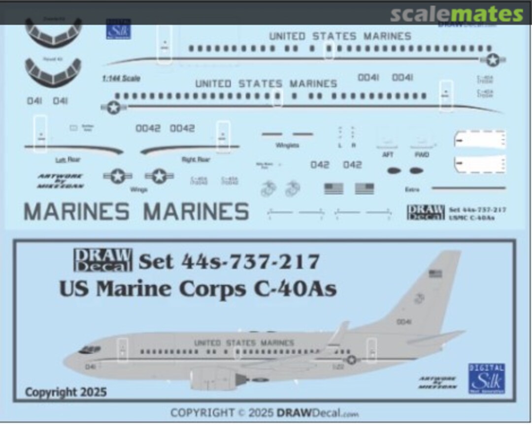 Boxart U.S. Marine Corps C-40A Clipper 44s-737-217 Draw Decal