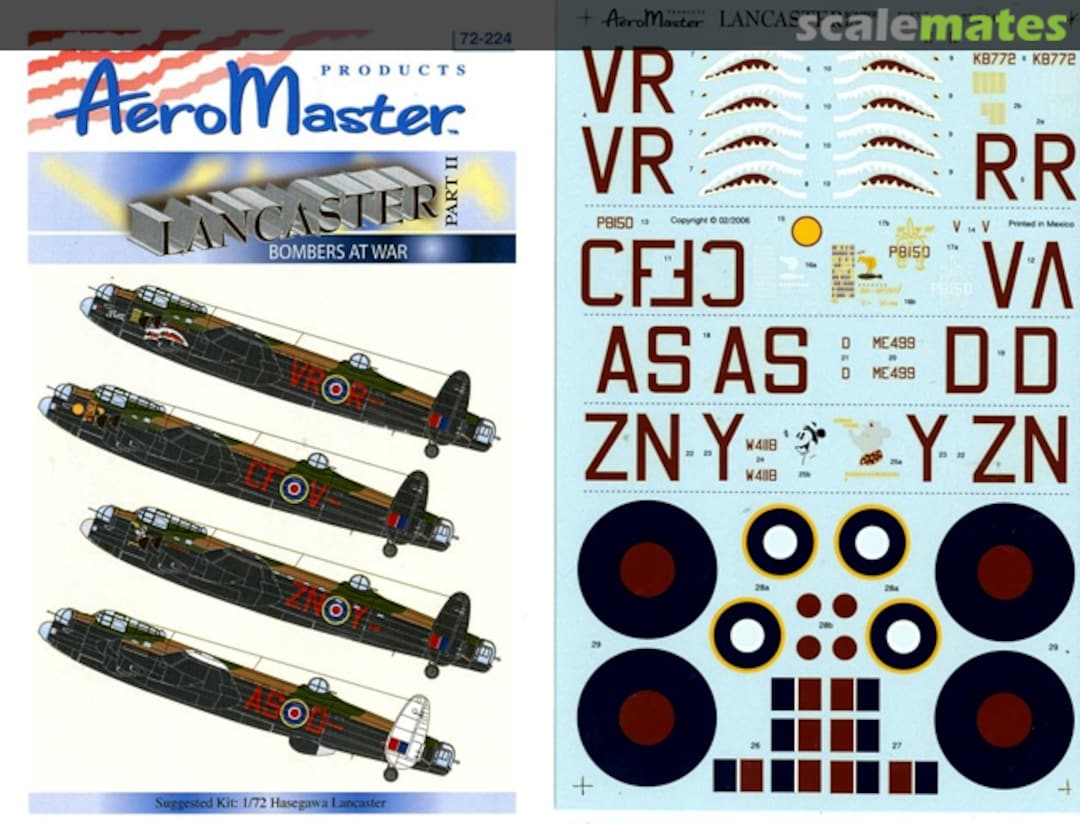 Boxart Lancaster Bombers at War Part II 72-224 AeroMaster