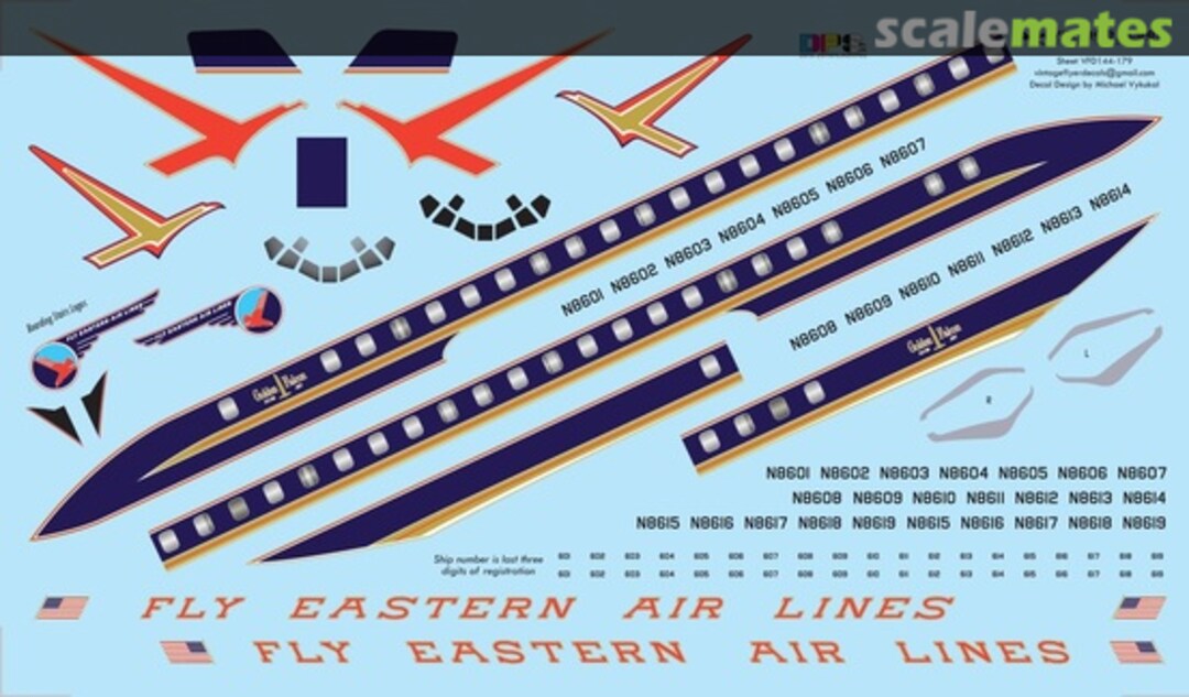 Boxart DC-8 Eastern (60) VFD144-179 Vintage Flyer Decals