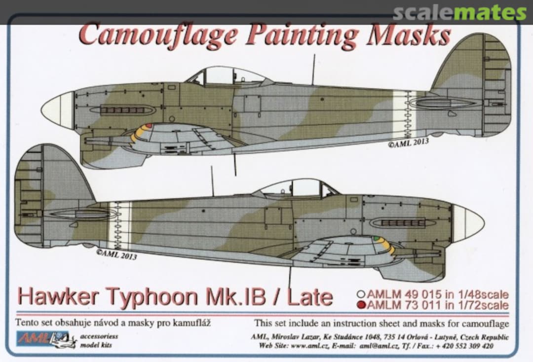 Boxart Hawker Typhoon Mk.1B / Late AMLM73011 AML