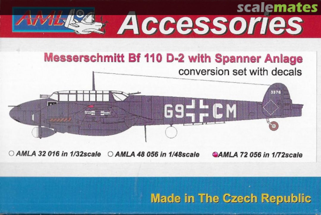 Boxart Messerschmitt Bf 110 D-2 with Spanner Anlage AMLA 72 056 AML