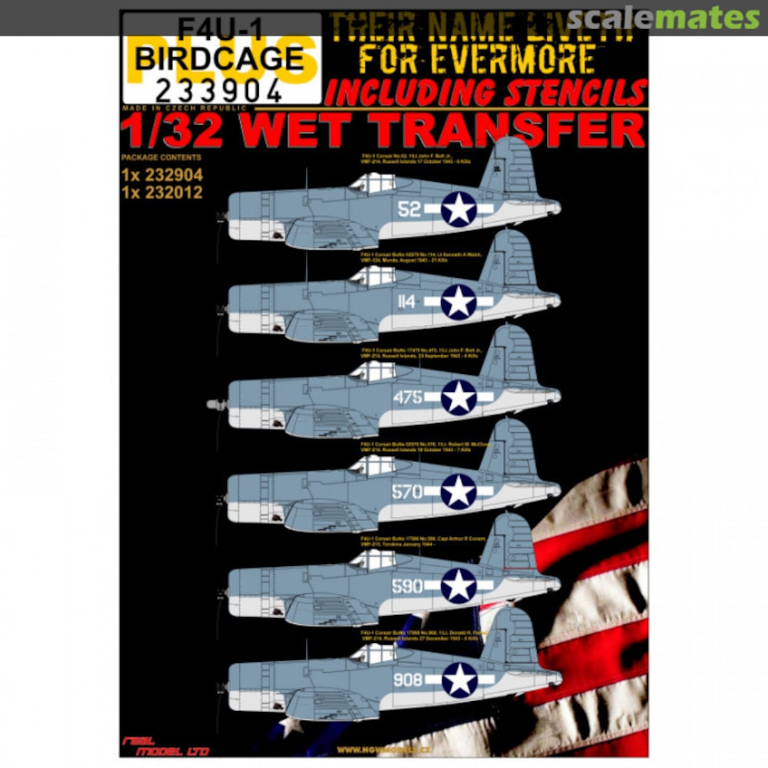 Boxart F4U-1 BIRDCAGE 233904 HGW Models