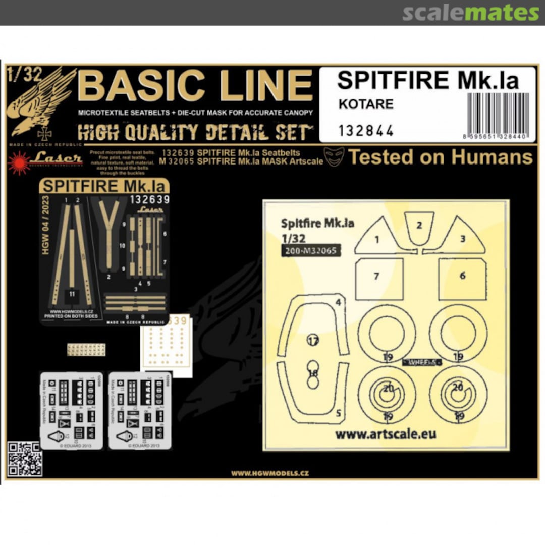 Boxart Spitfire Mk.Ia Seatbelts & Mask 132844 HGW Models