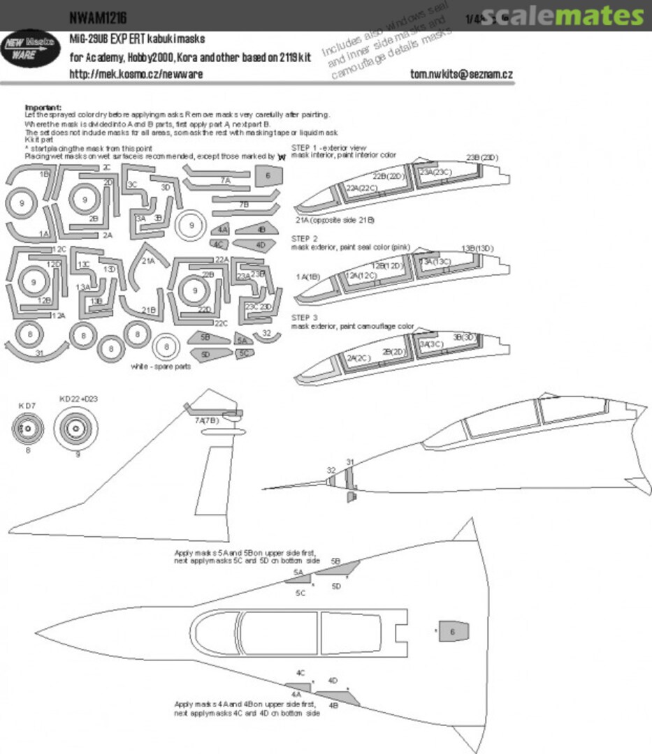 Boxart MiG-29UB EXPERT kabuki masks NWAM1216 New Ware