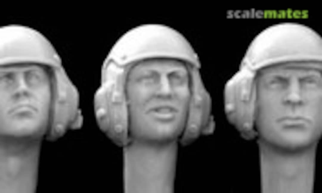 1:35 4 Heads w/US Tank Crew Headgear 1980s to Present (Hornet &amp; Wolf HUH07)