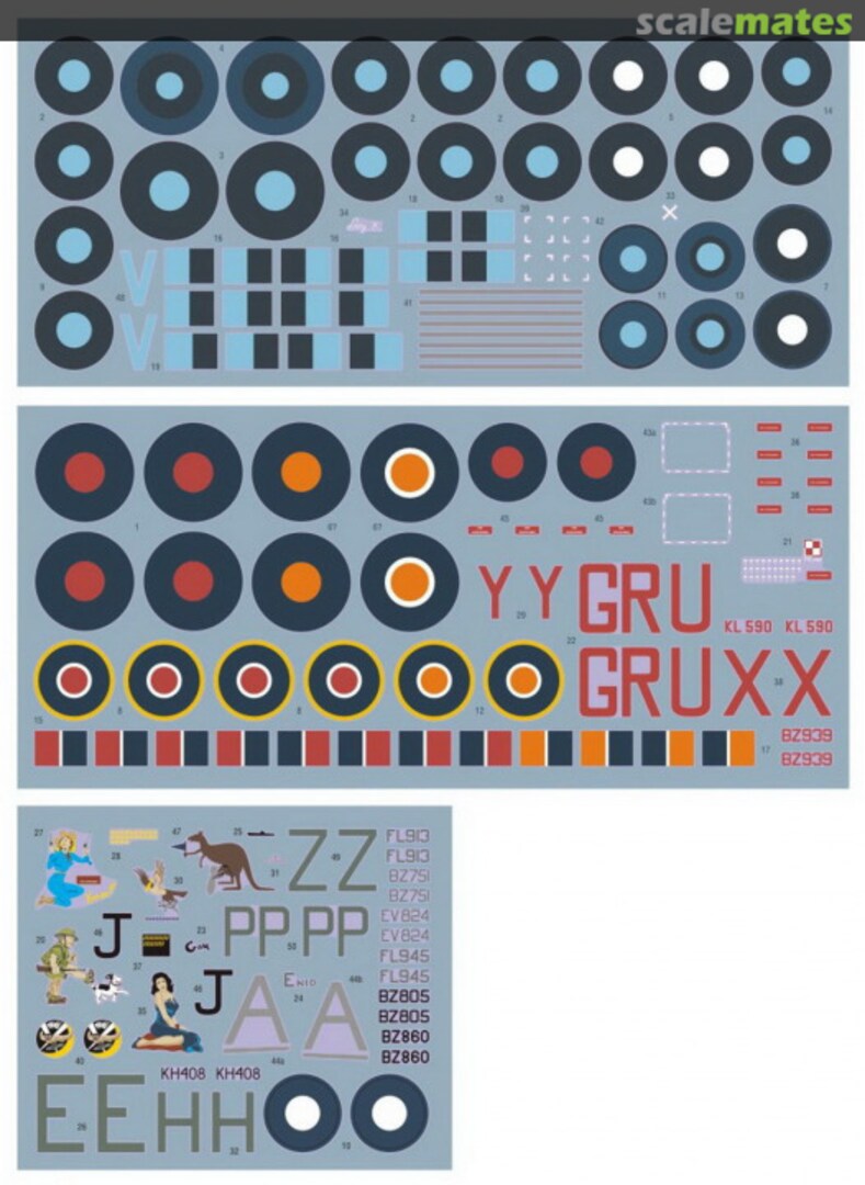 Contents B-24 Liberator part two 72061 DK Decals