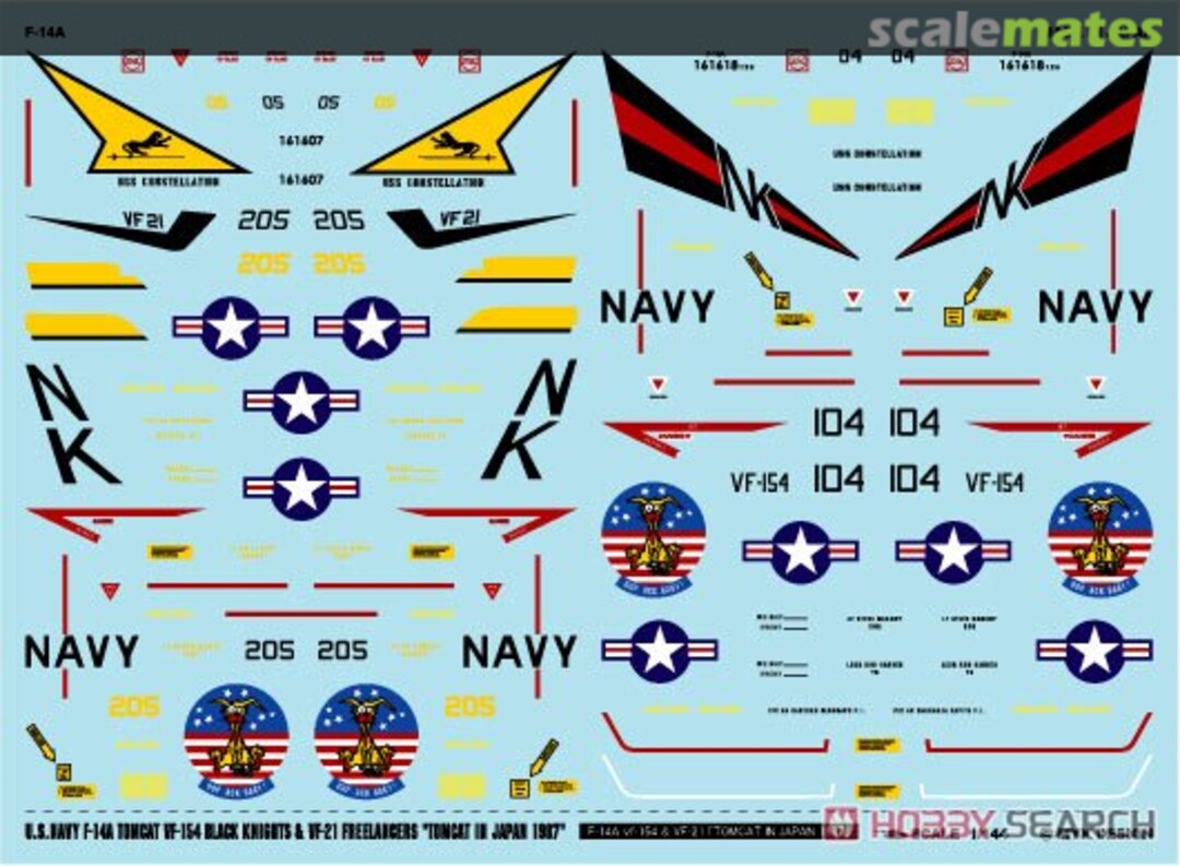 Boxart F-14A Tomcat VF-154 Black Knights & VF-21 Freelancers "Tomcat in Japan 1987" A-530 MYK Design