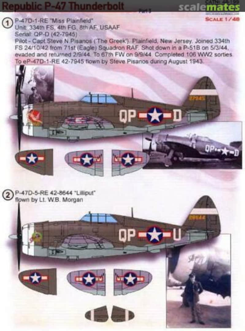 Boxart Republic P-47D (part 3) - decal 48-199 Print Scale