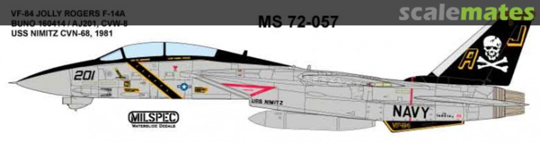 Boxart VF-84 JOLLY ROGERS F-14A MS 72-057 Milspec