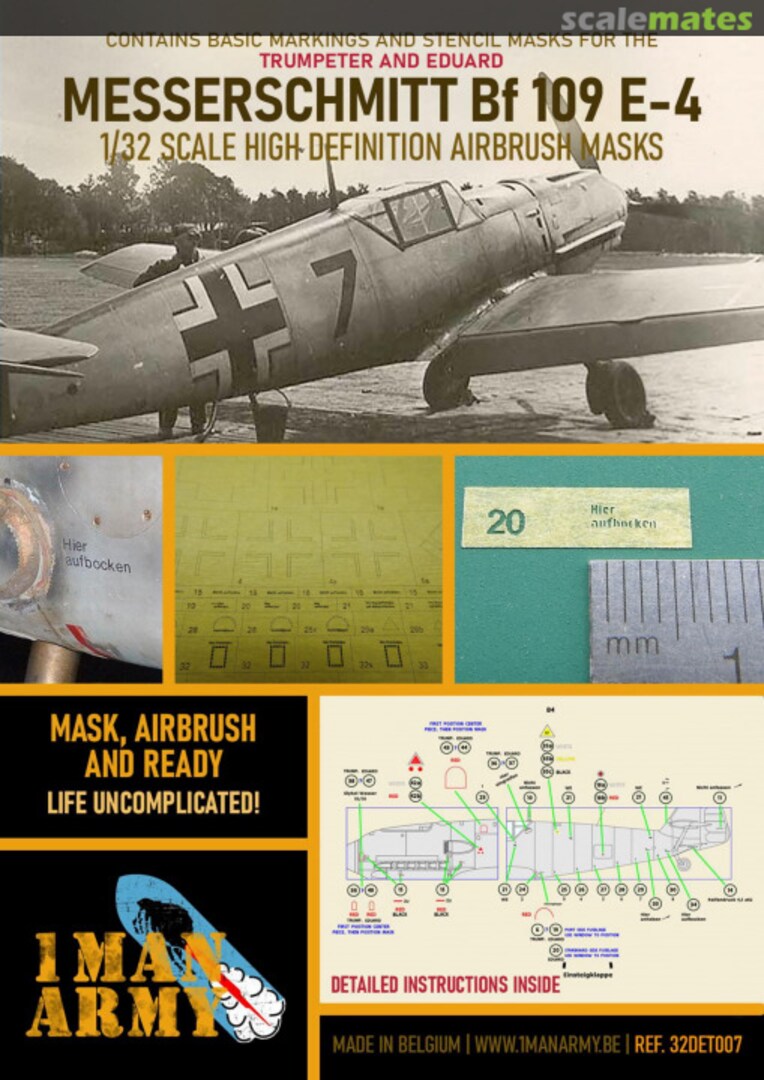 Boxart Messerschmitt Bf-109E-4 32DET007 1ManArmy