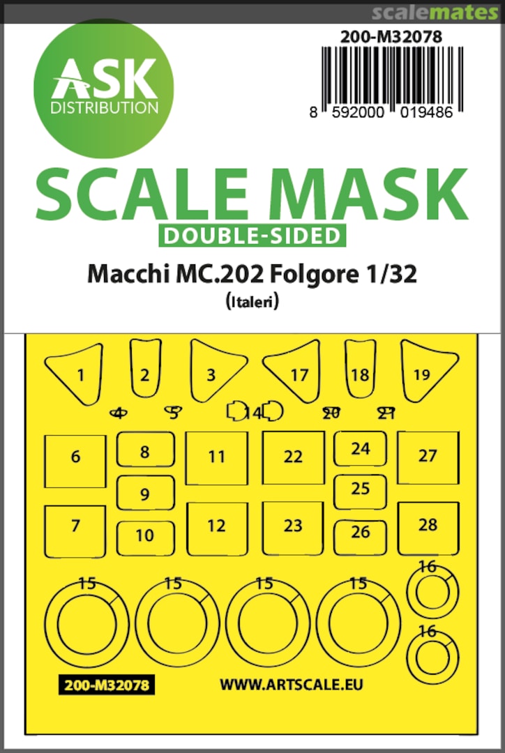 Boxart Macchi MC.202 Folgore double sided masks 200-M32078 ASK