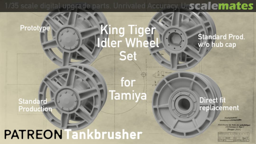 Boxart King Tiger Idler Wheel Set 352401015 Tankbrusher Scale Modeling