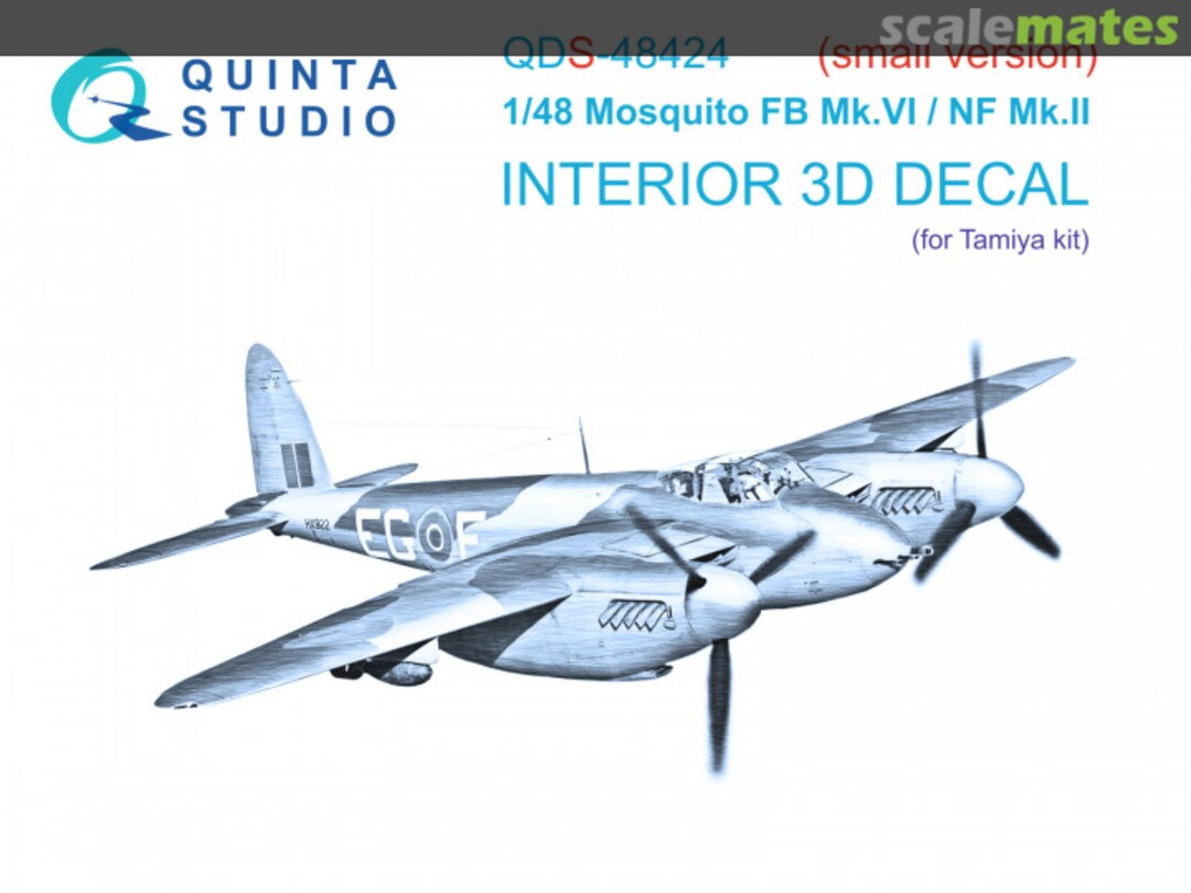 Boxart Mosquito FB Mk.VI/NF Mk.II interior 3D decals QDS-48424 Quinta Studio