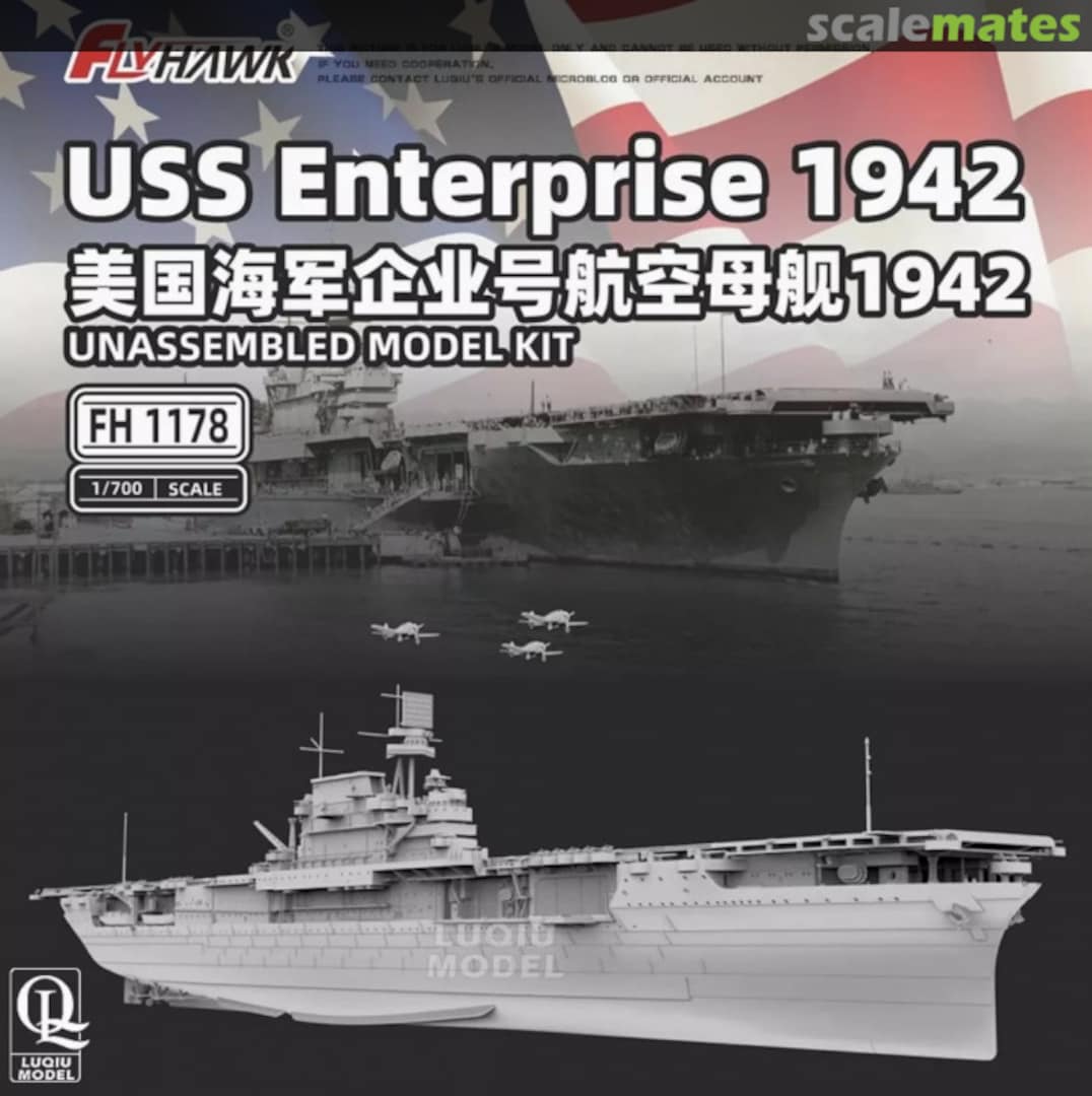 Boxart USS Enterprise 1942 FH1178 FlyHawk Model