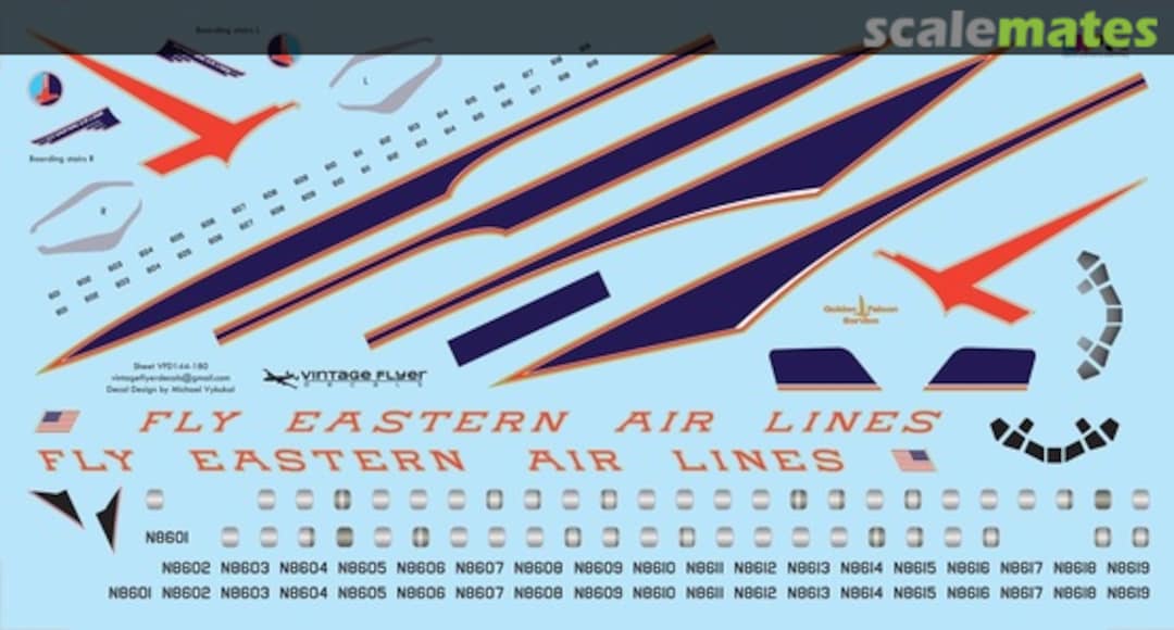 Boxart DC-8 Eastern (62) VFD144-180 Vintage Flyer Decals