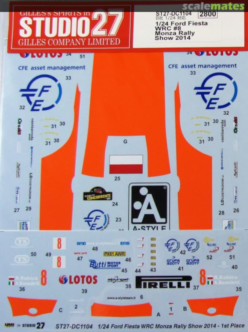 Boxart Ford Fiesta WRC #8 Monza Rally Show 2014 ST27-DC1104 Studio27