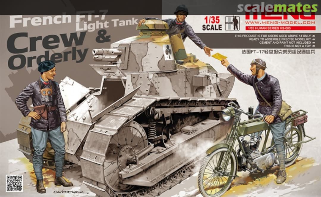 Boxart FT-17 Light Tank - Crew & Orderly HS-005 Meng Model