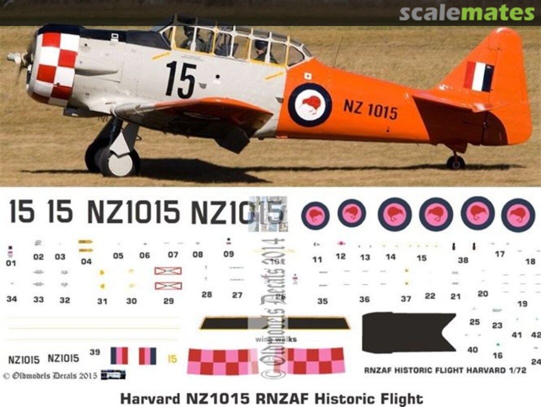 Boxart RNZAF NA Harvard NZ1015 Historic Flight OMD0827 Oldmodels Decals