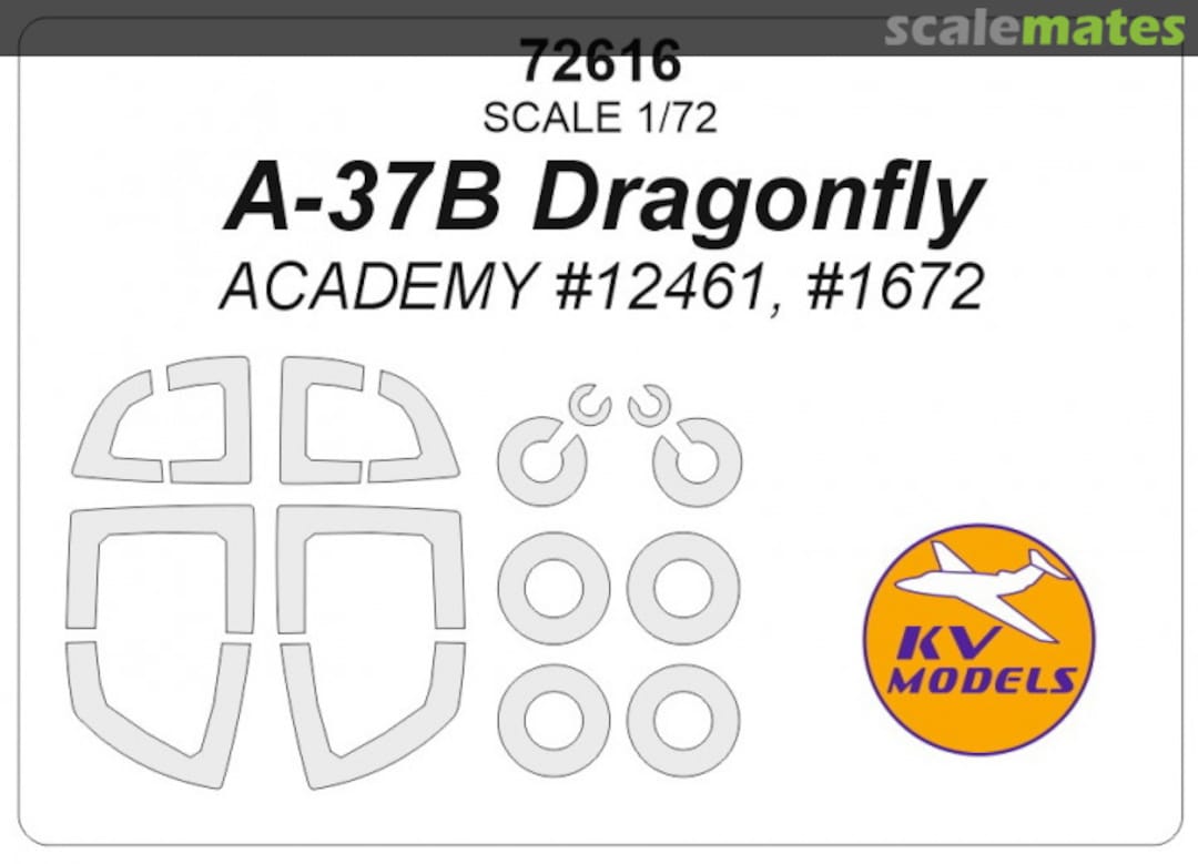 Boxart A-37B Dragonfly one-sided mask 72616 KV Models