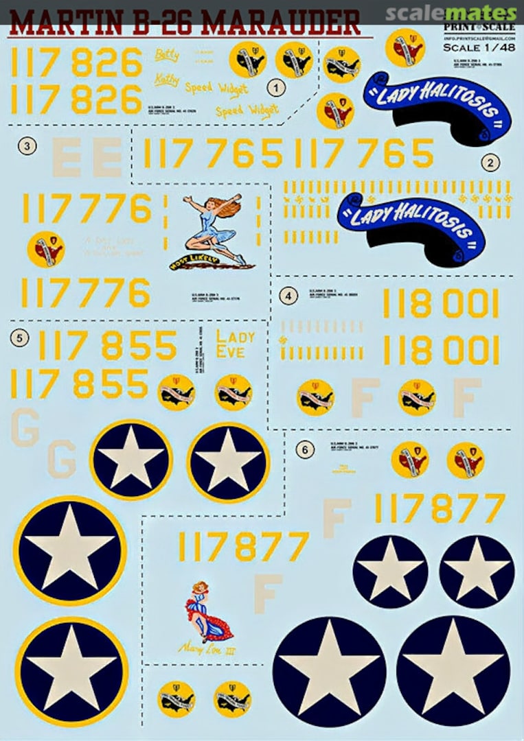 Boxart Martin Marauder B-26B-MA 48-200 Print Scale