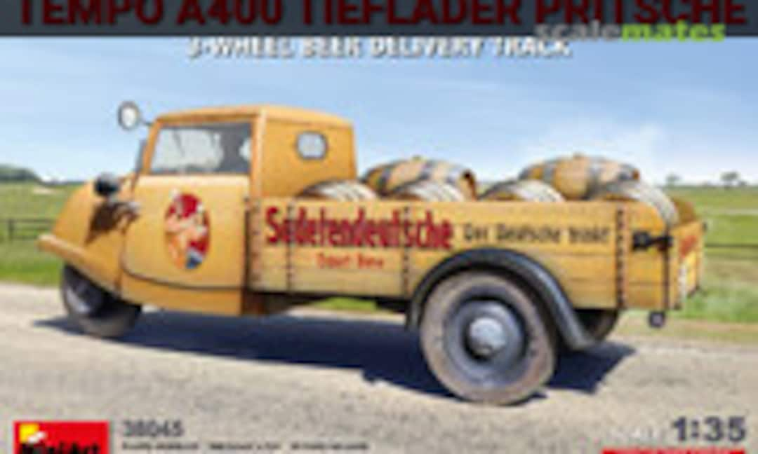 1:35 Tempo A400 Tieflader Pritsche 3-Wheel Beer Delivery Truck (MiniArt 38045)