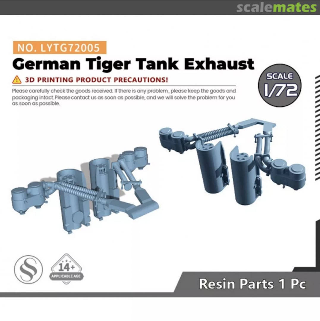 Boxart German Tiger tank exhaust LYTG72005 SSMODEL