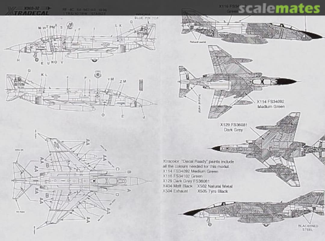 Contents RF-4C Phantom II X003-32 Xtradecal