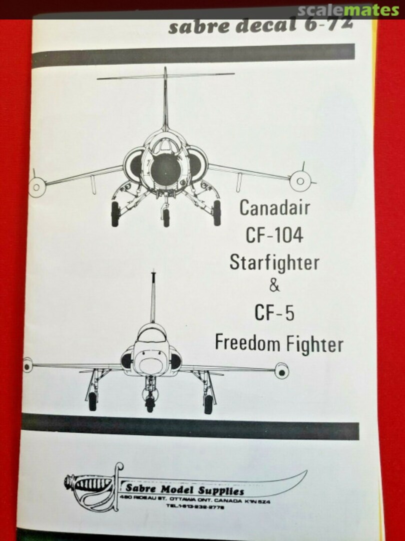 Contents Canadair CF-104 Starfighter & CF-5 Freedom Fighter 6-72 Sabre Model Supplies