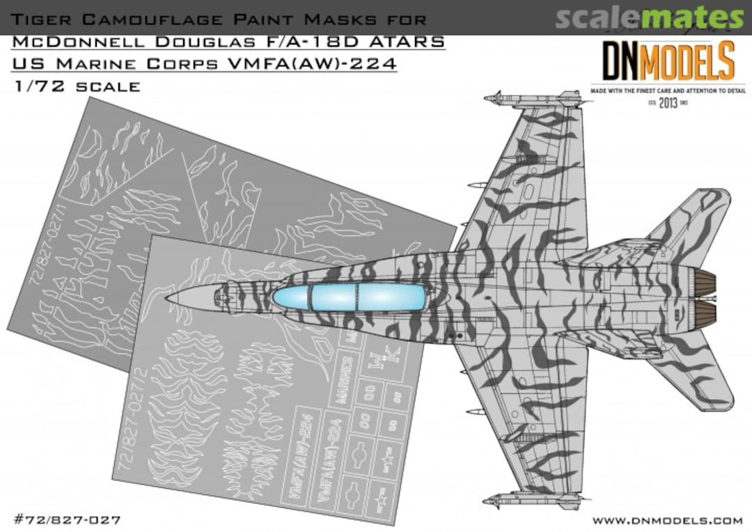 Boxart Tiger Camo Paint Masks for ATARS F/A-18D Hornet VMFA-224 1/72 72/827-027 DN Models