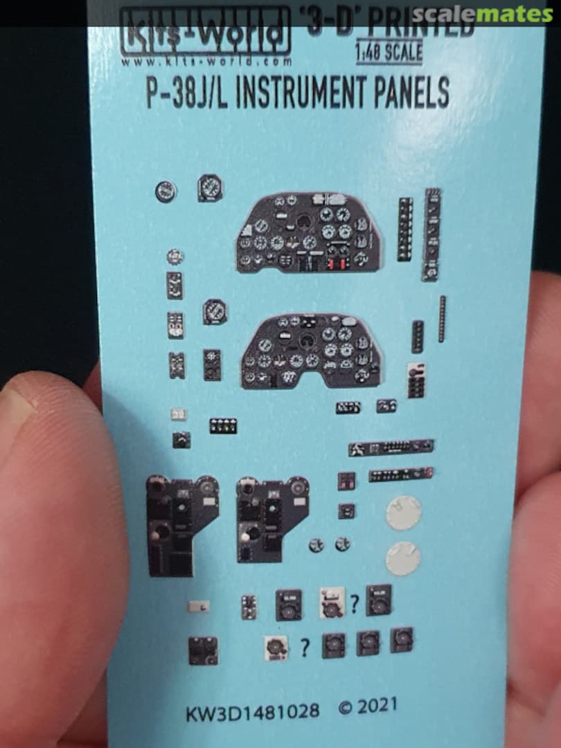 Boxart Lockheed P-38J/L Instrument Panel KW3D1481028 Kits-World