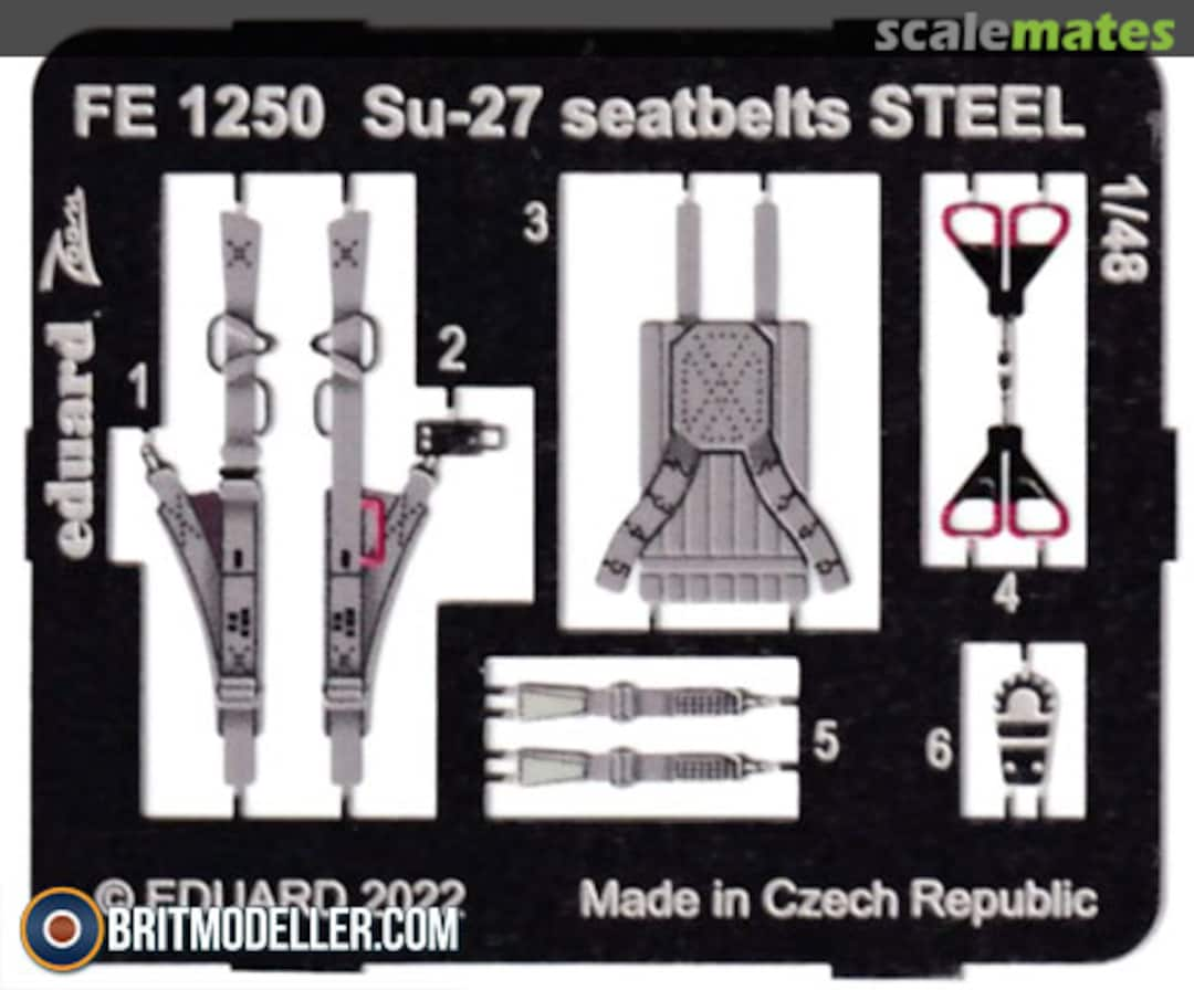 Boxart Su-27 seatbelts STEEL FE1250 Eduard