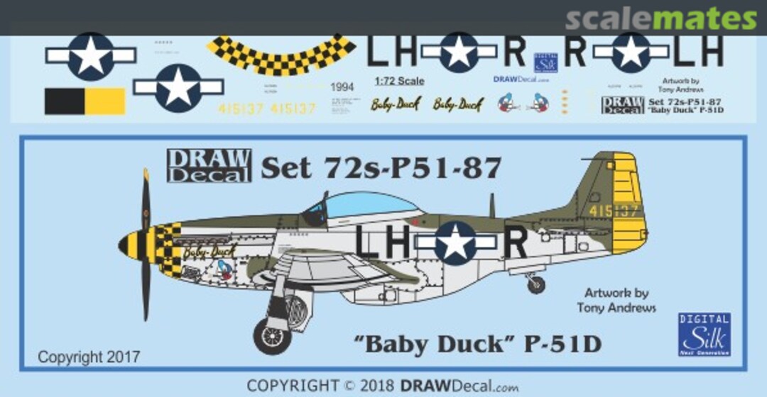 Boxart “Baby Duck” P-51D 72-P51-87 Draw Decal