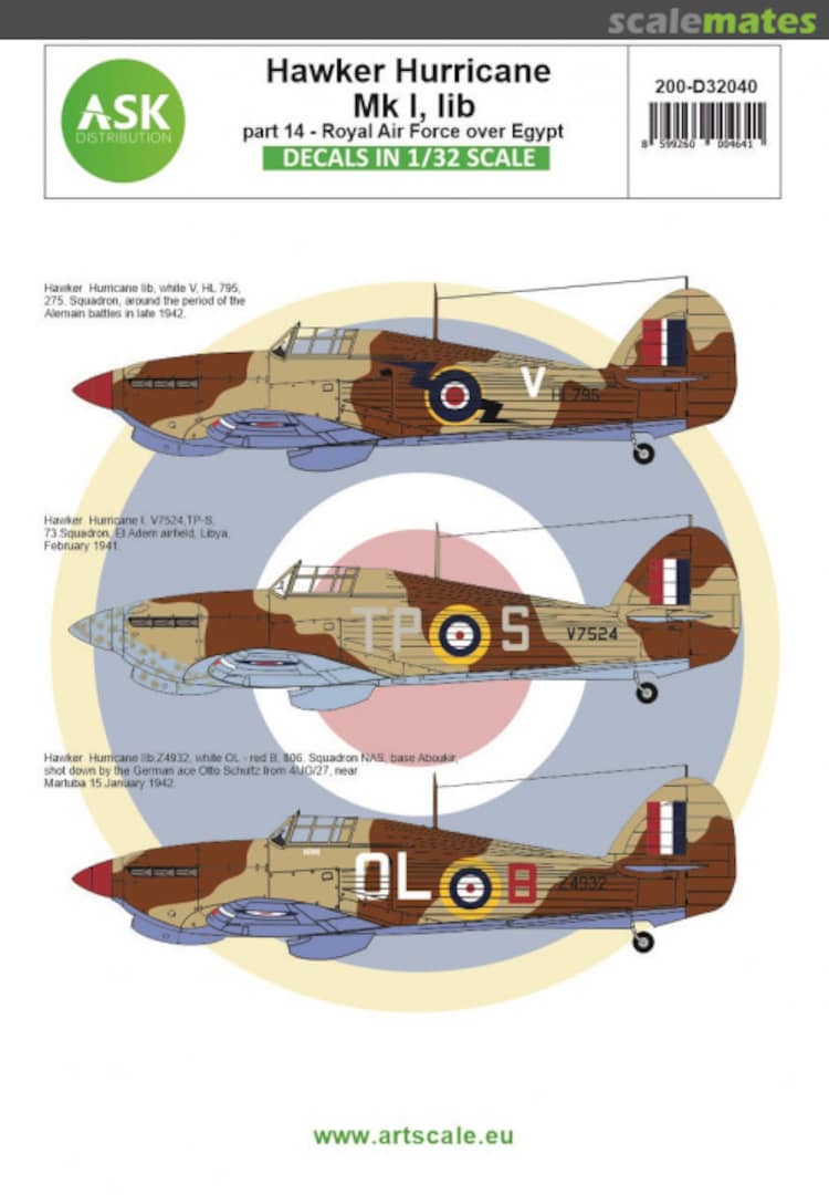 Boxart Hawker Hurricane Mk.I, IIb 200-D32040 ASK