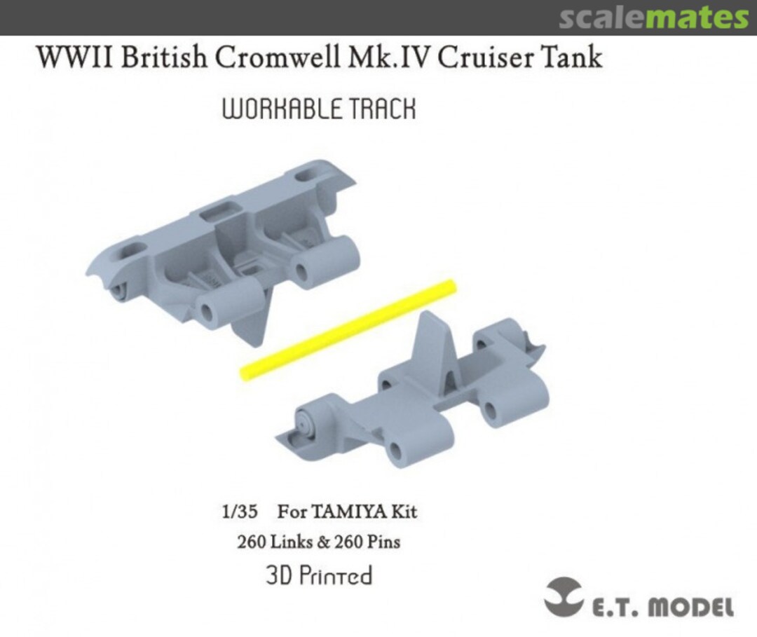 Boxart British WWII Cruiser Tank Cromwell Mk.IV - Workable Track (for Tamiya Kit) P35-059 E.T. Model