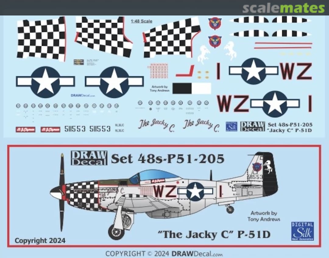 Boxart “The Jacky C” P-51D 48-P51-205 Draw Decal