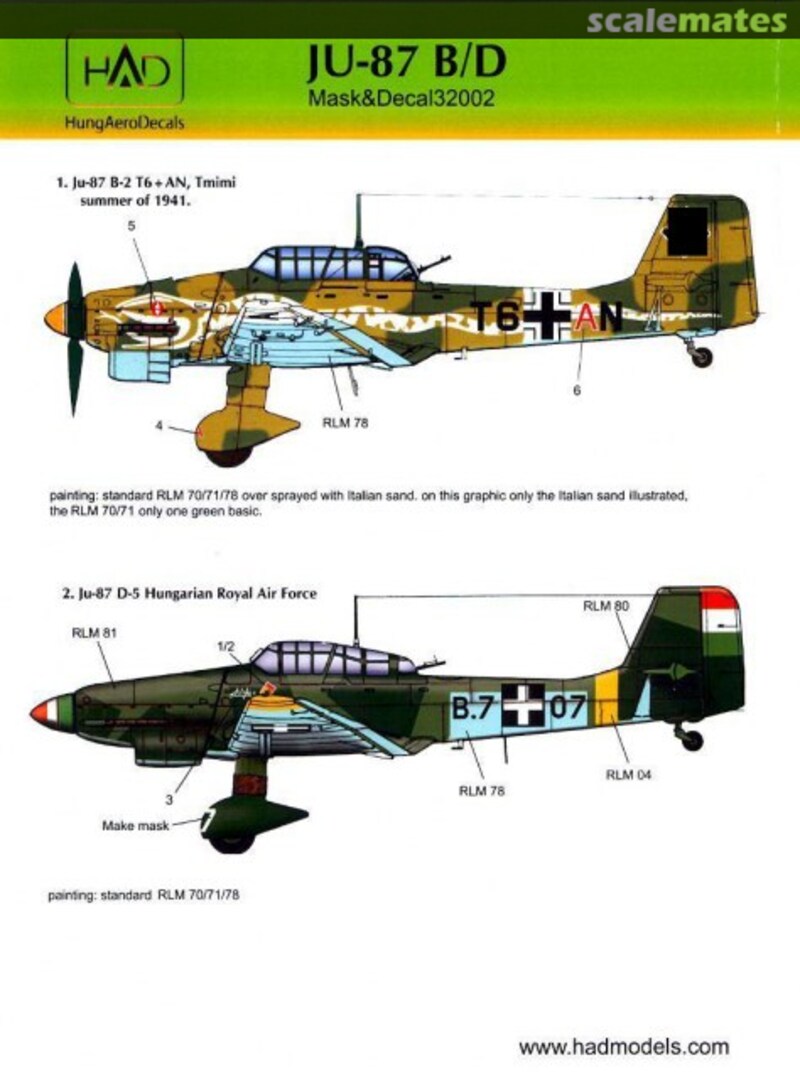 Boxart Ju-87 B/D 32002 HungAeroDecals