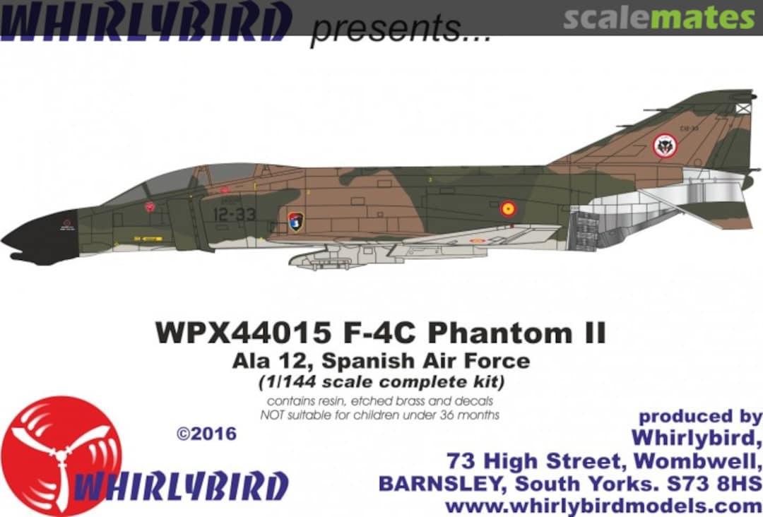 Boxart McDonnell Douglas F-4C Phantom II Spanish Air Force WPX44015 Whirlybird