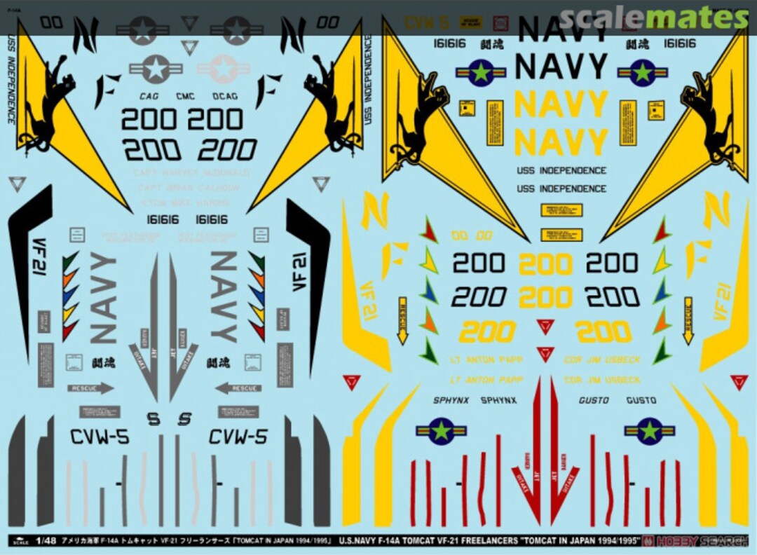 Boxart F-14A Tomcat VF-21 Freelancers "Tomcat in Japan 1994/1995" A-48067 MYK Design