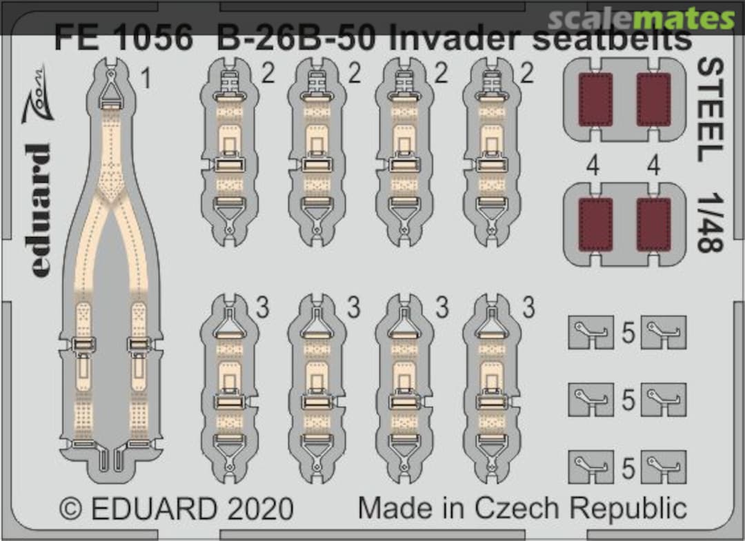 Boxart B-26B-50 Invader seat belts (steel) FE1056 Eduard